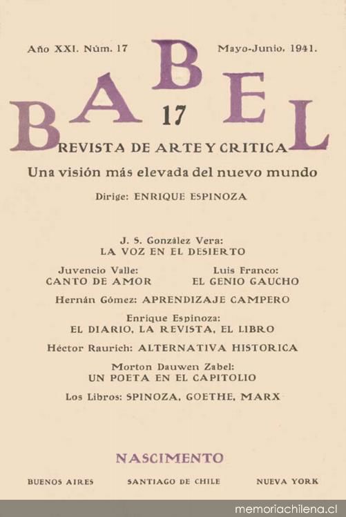 Babel : revista de arte y crítica : nº 17 : mayo-junio 1941