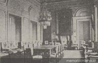Salón de reuniones de El Mercurio, ca. 1918