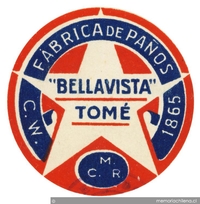 Identificador gráfico de la fábrica Bellavista Tomé fundada en 1865 por el industrial Guillermo Délano.