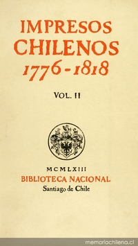 Impresos chilenos: 1776-1818: v. 2
