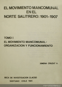 El movimiento mancomunal en el norte salitrero : 1901-1907