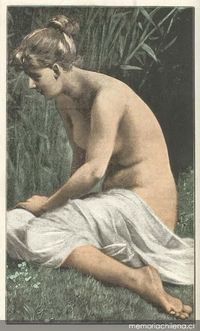 Mujer desnuda : óleo