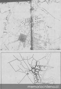 Plano de Rancagua, ciudad fundada en 1743