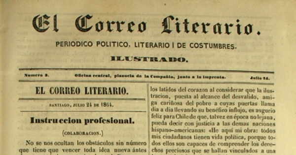 El Correo Literario: año 1, nº3, 24 de julio de 1864