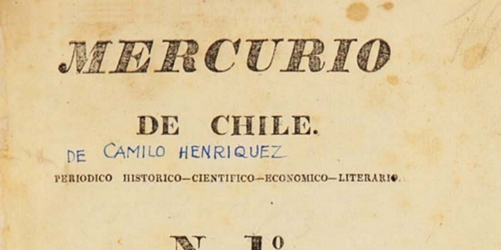 El Mercurio de Chile: n° 1-25, enero de 1822 a abril 1823