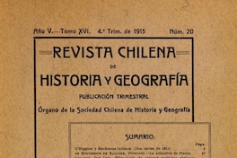 Revista chilena de historia y geografía: año V, tomo XVI, n° 20, 1915