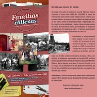 Programa de actividades de Familias Chilenas en la Biblioteca Nacional.