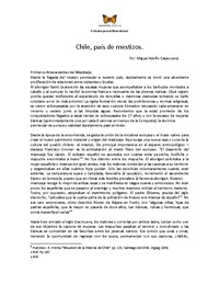 "Chile, país de mestizos".