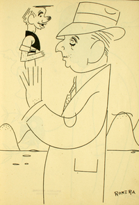Joaquín Edwards Bello, dibujado por Antonio Romera, 1942.