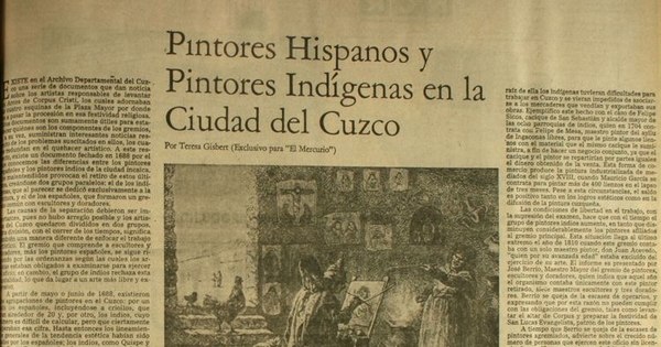 Pintores hispánicos y pintores indígenas en la ciudad del Cuzco