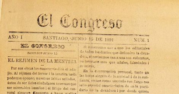 El Congreso: año 1, n° 1-6, 15 de junio a 6 de julio de 1891