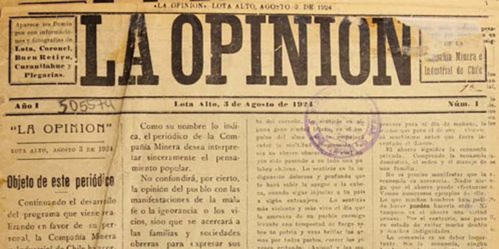 La Opinión: año 1-3, n° 1-105, 3 de agosto de 1924 a 15 de diciembre de 1926