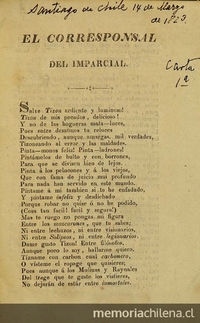 El Corresponsal del Imparcial: n° 1-3, 14-29 de marzo de 1823