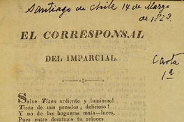 El Corresponsal del Imparcial: n° 1-3, 14-29 de marzo de 1823