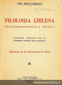 Filología chilena: guía bibliográfica y crítica
