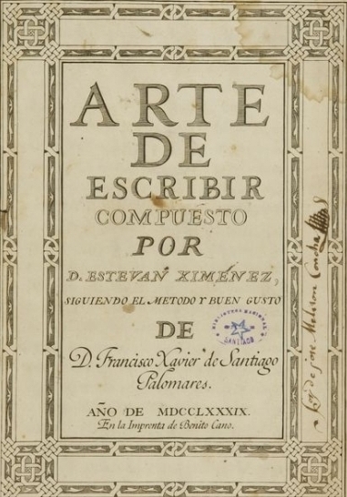 Arte de escribir, 1789