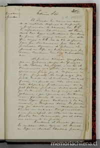 [Carta] 1820 Oct. 2, Sala del Senado [a] Exmo. Supremo Director de la República [manuscrito]