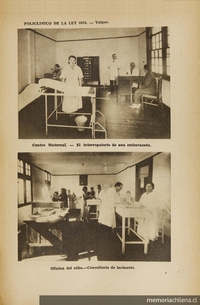 Embarazada recibe asistencia en el Centro Maternal del Policlínico de la Caja del Seguro Obrero, 1935