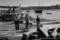 Labores en astillero del Maule, 1950