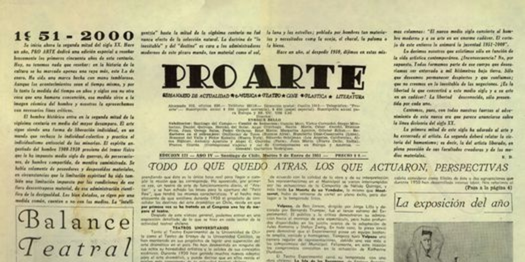 Pro Arte: n° 121-150 (9 ene. - 27 dic. 1951)