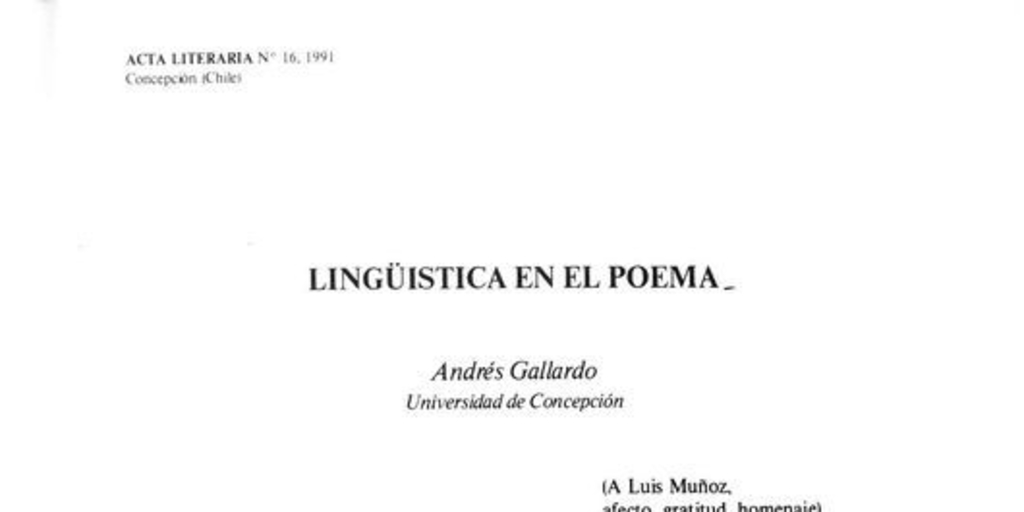 Lingüistica en el poema