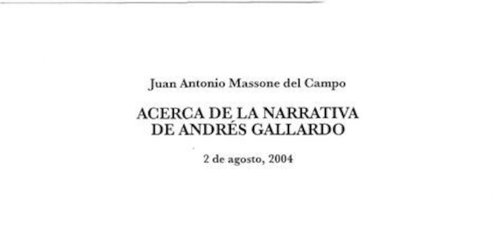 Acerca de la narrativa de Andrés Gallardo