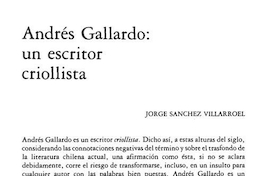 Andrés Gallardo, un escritor criollista