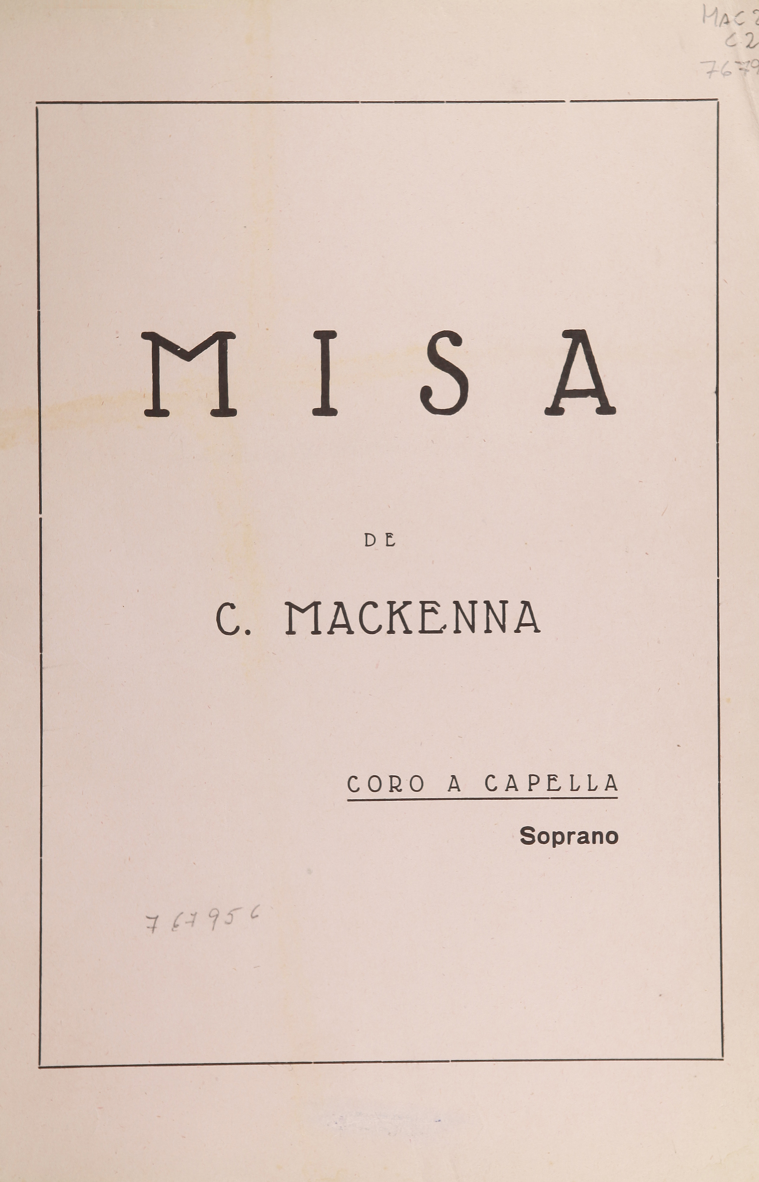 Misa : coro a capella : soprano