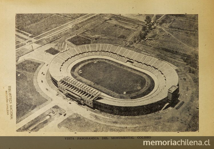 Estadio Nacional desde el aire, 1953