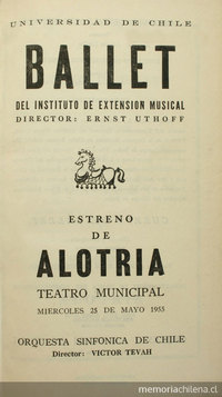 Portada del programa del ballet Alotria, 1955