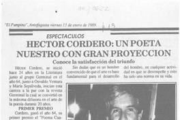 Héctor Cordero, un poeta nuestro con gran proyección