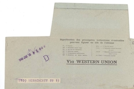 [Telegrama] 1946 ene. 16, México [a] Gabriela Mistral, París [manuscrito] / Victoria Kent