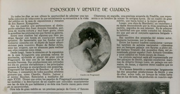 "Exposición y remate de cuadros", Zig-Zag, n.76, 29 de julio de 1906.