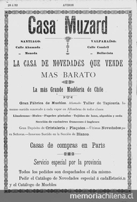 Aviso "Casa Muzard", Anuario Prado Martínez, 1904-1905, p.48.
