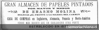 Aviso "Gran almacenes de papeles pintados", Anuario Prado Martínez, 1904-1905, p.147.
