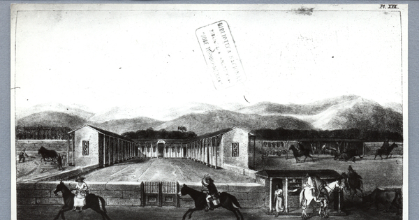Una hacienda de los alrededores de Santiago. Siglo 19