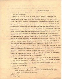 [Carta], 1945 feb. 23 Viña del Mar, Chile <a> Oscar Castro  [manuscrito] Alone.