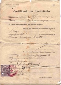 [Certificado de Nacimiento] 1928 ene. 30 [de] Oscar Castro :  [manuscrito]