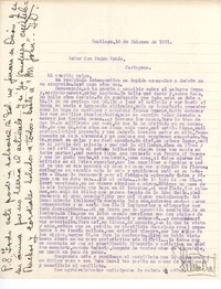 [Carta] 1921 feb. 10, Santiago, Chile [a] Pedro Prado