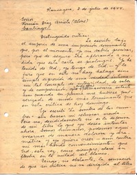 [Carta], 1944 jul. 2 Rancagua, Chile <a> Hernán Díaz Arrieta (Alone)