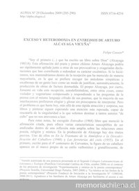 Exceso y heterodoxia en Entredios de Arturo Alcayaga Vicuña