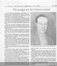 Alcayaga en la Universidad