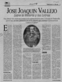José Joaquín Vallejo, entre la minería y las letras  [artículo].