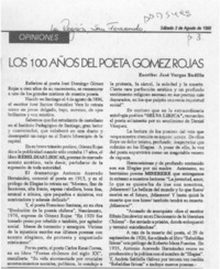 Los 100 años del poeta Gómez Rojas  [artículo] José Vargas Badilla.