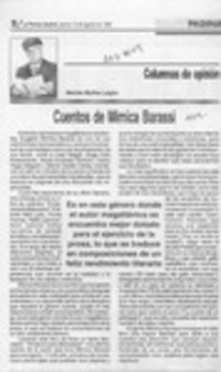 Cuentos de Mimica Barassi  [artículo] Marino Muñoz Lagos.