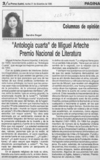 "Antología cuarta" de Miguel Arteche Premio Nacional de Literatura