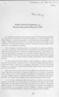 Walter Hanisch Espíndola, Premio Nacional de Historia 1996  [artículo] Marciano Barrios Valdés.