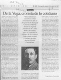 De la Vega, cronista de lo cotidiano  [artículo] Sergio Ramón Fuentealba.