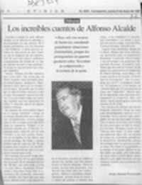 Los increíbles cuentos de Alfonso Alcalde  [artículo] Sergio Ramón Fuentealba.