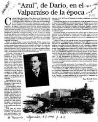 "Azul", de Darío, en el Valparaíso de la época  [artículo] Hugo Rolando Cortés.